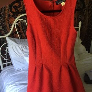 Red scoop neck dress